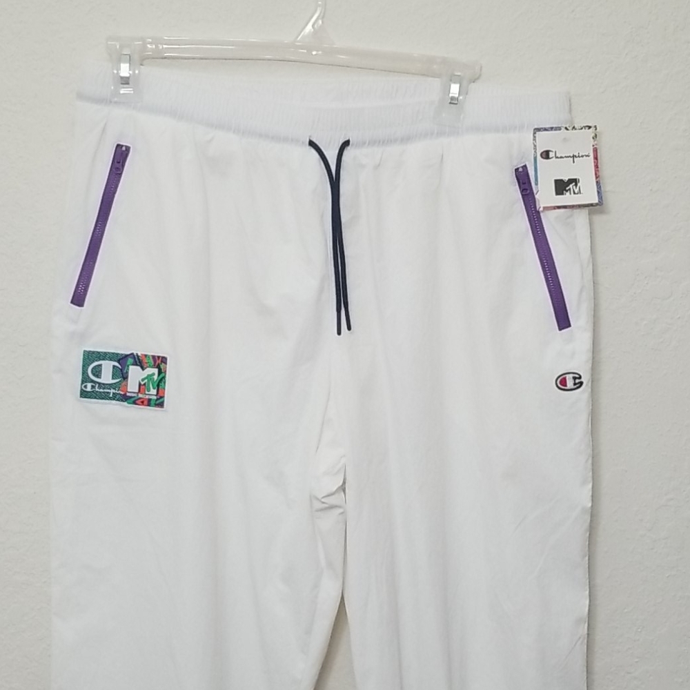 NWT Limited Edition Champion x MTV Woven Pants Men’s 2XL XXL White & Multicolor